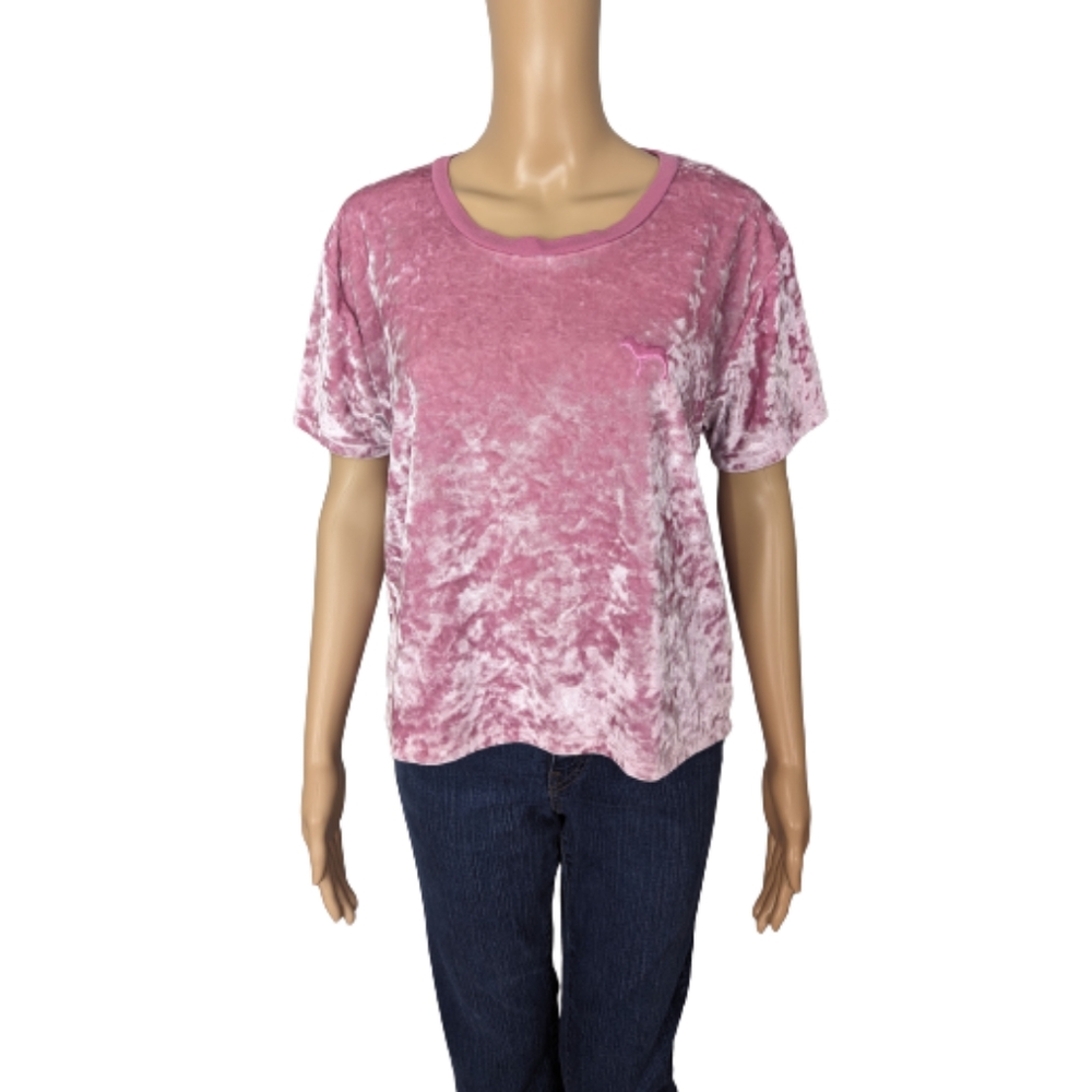 PINK Victoria's Secret Pink Short Sleeve Crop Top L